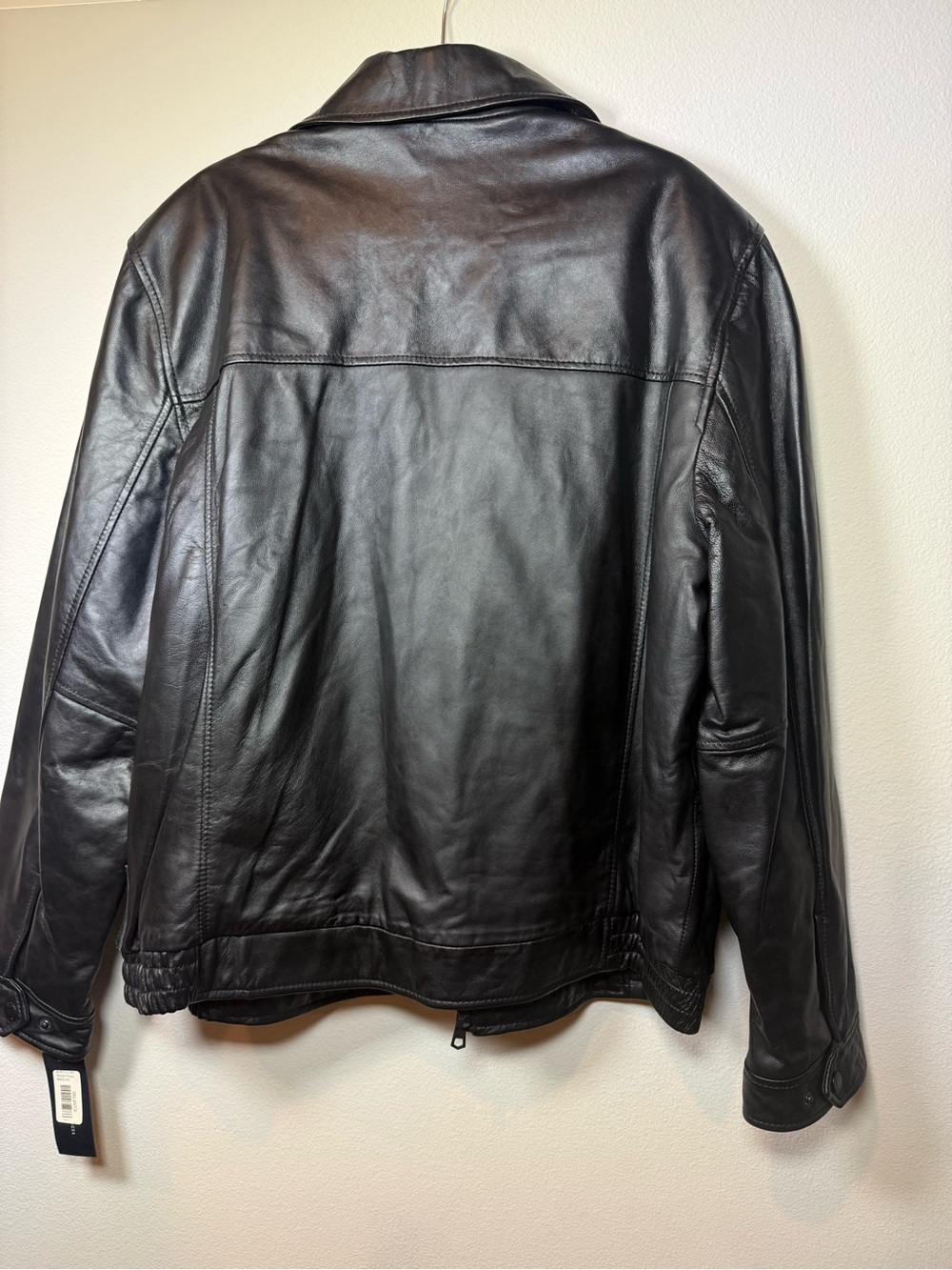 Tommy Hilfiger Black Leather Bomber Jacket - Picture 9 of 10